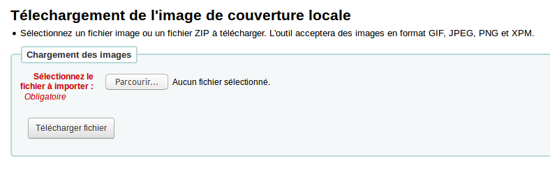 bouton «Parcourir» de sélection de fichier à téléverser