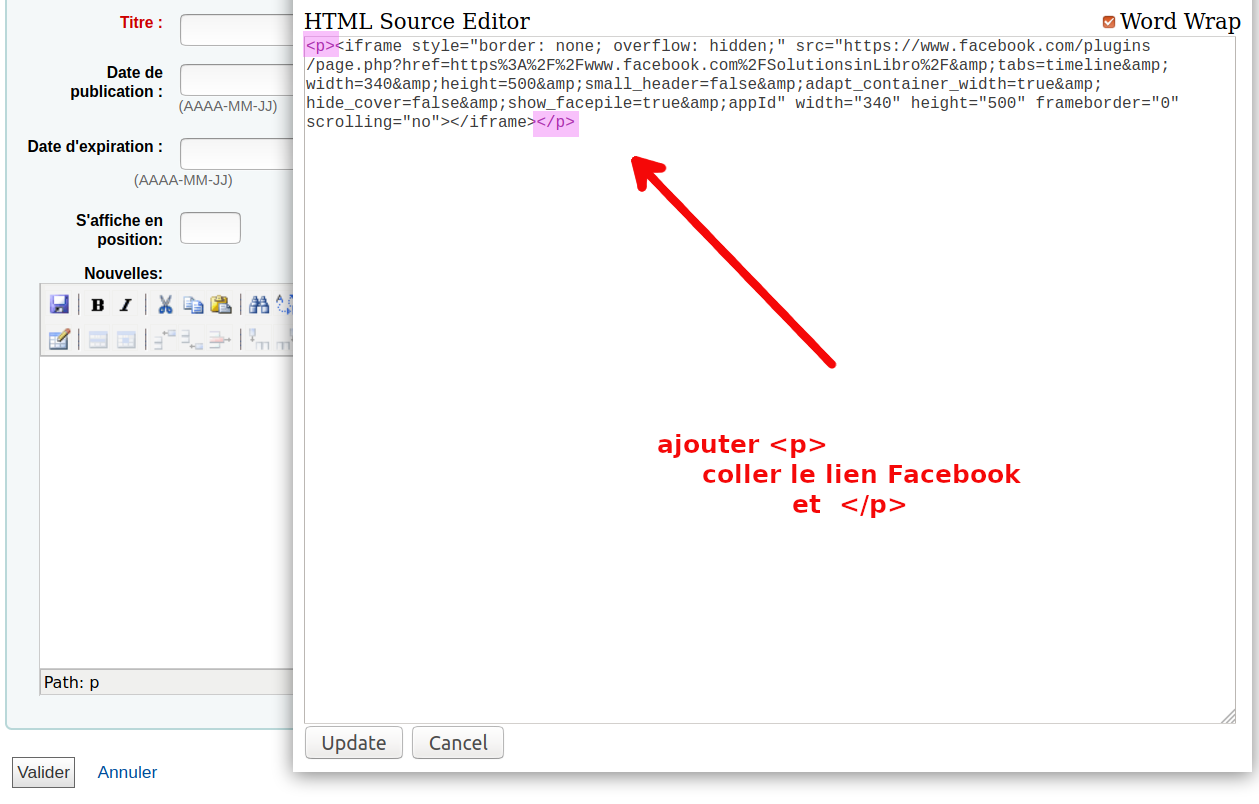 Ajouter un fil d'actualité Facebook dans une nouvelle ...