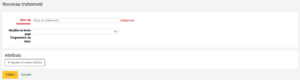 Formulaire de nouveau traitement de conservation