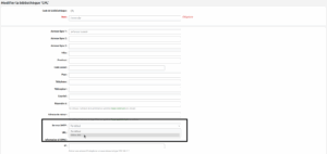 Formulaire de modification de bibliothèque. Le champ Serveur SMTP est mis en évidence. Le menu déroulant dans le champ Serveur SMTP est déroulé et le curseur de la souris est sur l'option Office 365.