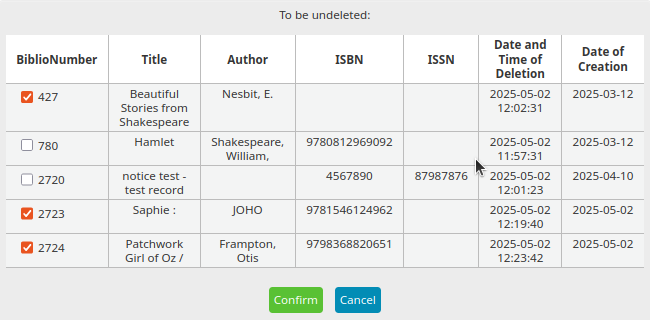 undelete_records_select_en view of selected records to retrieve