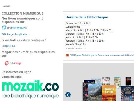 vue du nouveau logo "mozaik" en remplacement de "toutapprendre" sur la page d'accueil de l'OPAC