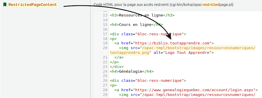 vue du code HTML du lien de l'image de la ressource "Toutapprendre"